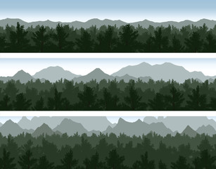 forest and mountains set