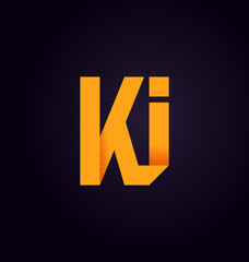 KI Two letter composition for initial, logo or signature.