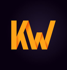 KW Two letter composition for initial, logo or signature.