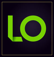 LO Two letter composition for initial, logo or signature.
