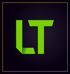 LT letter composition for initial, logo or signature.
