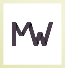 MW Two letter composition for initial, logo or signature.