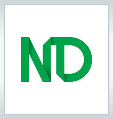 Fototapeta premium ND Two letter composition for initial, logo or signature.