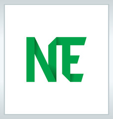 NE Two letter composition for initial, logo or signature.