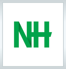 Obraz premium NH Two letter composition for initial, logo or signature.