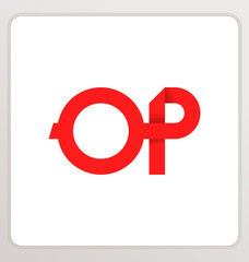 OP Two letter composition for initial, logo or signature.