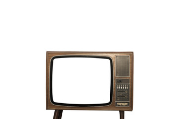 Old television isolated on white background