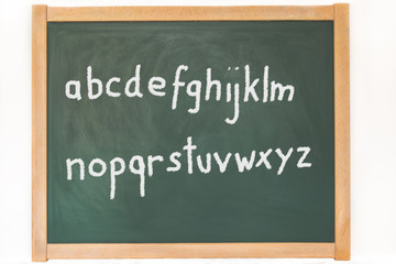 Obraz premium das Alphabet steht auf einer Tafel