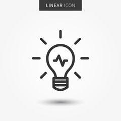 Light bulb icon vector illustration. Isolated light bulb line symbol.
