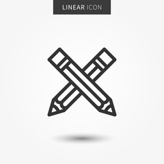 Pens icon vector illustration. Isolated pencils line symbol.
