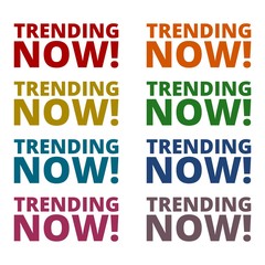 Trending now icons set 