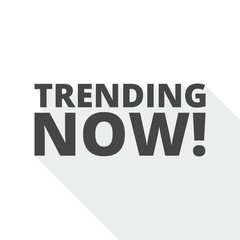 Trending now icon with long shadow
