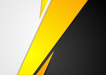 Black and orange corporate tech vector striped design