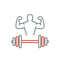 Fitness line art icon for your design