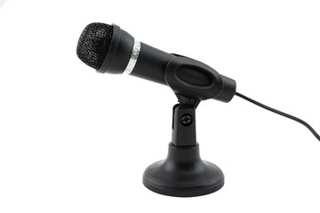 Microphone on white background