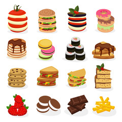 Meal Tower Icon Set