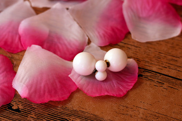 Pink petals and earrings