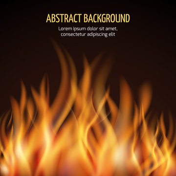 Abstract fire flame vector background. Fire hot blaze and power fire illustration