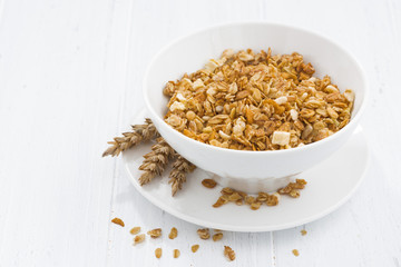 homemade baked muesli in bowl