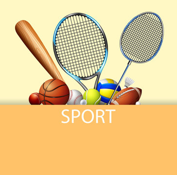 Poster design with sport equipments