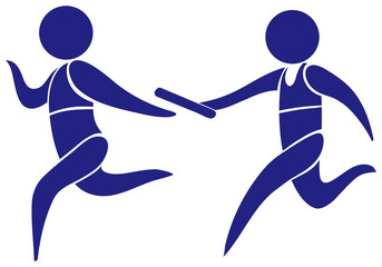Fototapeta premium Sport logo for running relay