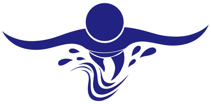Swimming icon in blue color