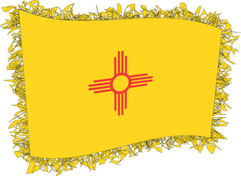 Flag of New Mexico. Vector illustration of a stylized flag.