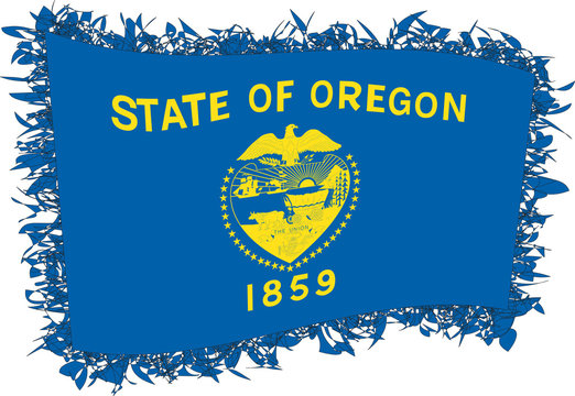 Flag of Oregon. Vector illustration of a stylized flag.
