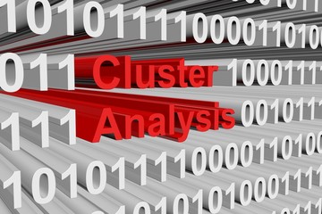 cluster analysis as a binary code 3D illustration