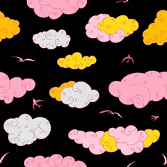 Behangcirkel Blue Clouds, seamless pattern. © katyau