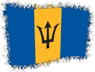 Flag of Barbados. Vector illustration of a stylized flag.