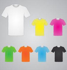 White and color men t-shirts. Design template. Vector illustrati