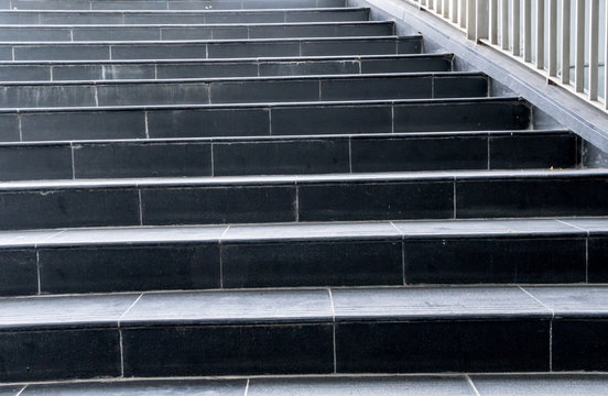 Black granite staircase