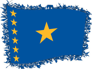 Old Flag of of the Republic of the Congo. Vector illustration of