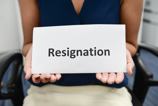 Business woman submitted the Letter of Resignation