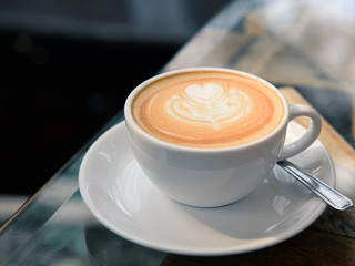 coffee latte art on table