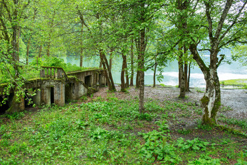 Abandoned park near Lake Riza
