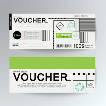 Voucher, Gift certificate, Coupon template gifts, presents. Background for invitation, money design, currency, note, check (cheque), ticket, reward. Vector