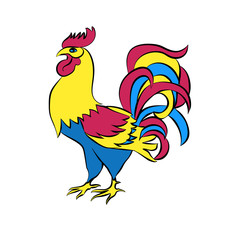 Color silhouette of an cock