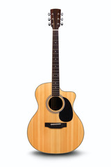 Naklejka premium Acoustic guitar is isolated on the white