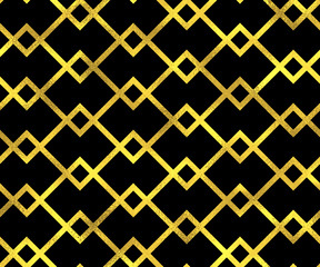 Abstract vector seamless pattern with golden lines