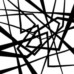 Vector geometric abstract confusion background, in black