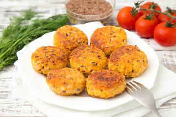 Schnitzel of Turkey with flax seeds