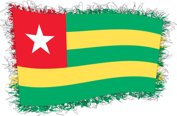 Flag of Togo. Vector illustration of a stylized flag.
