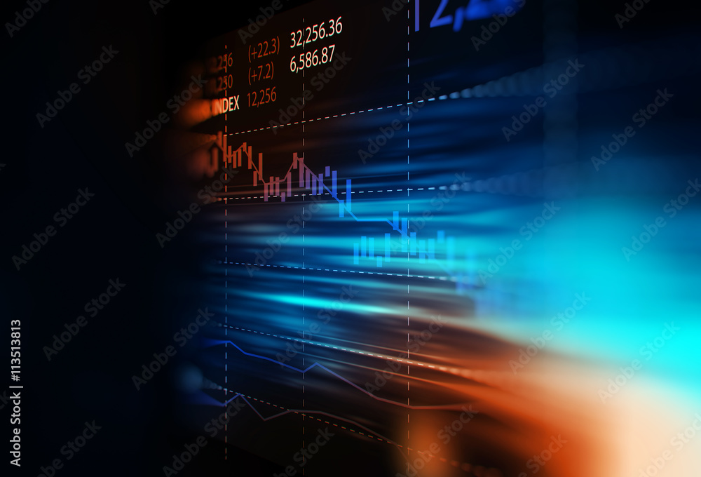 Canvas Prints financial graph on technology abstract background