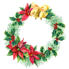 watercolor Christmas wreath