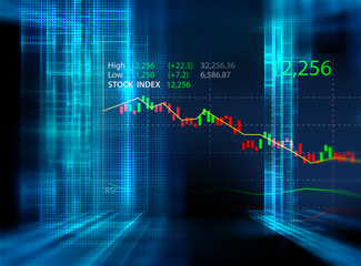 financial graph on technology abstract background