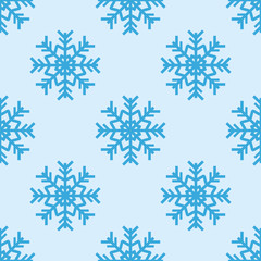 Fototapeta na wymiar Icono plano patrón con estrella de nieve fondo azul claro