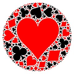 Poker playing cards suit mosaic