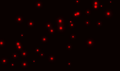 Glowing red lights Star on a black background
